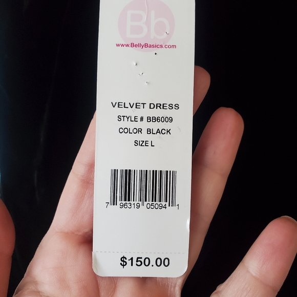 New Belly Basics Velvet and Silk Dress size L - Picture 5 of 12